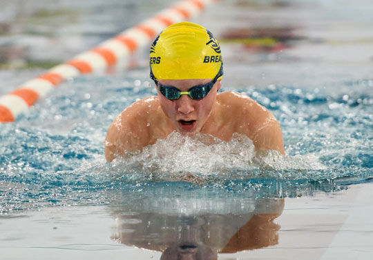 Swimmer doing breaststroke