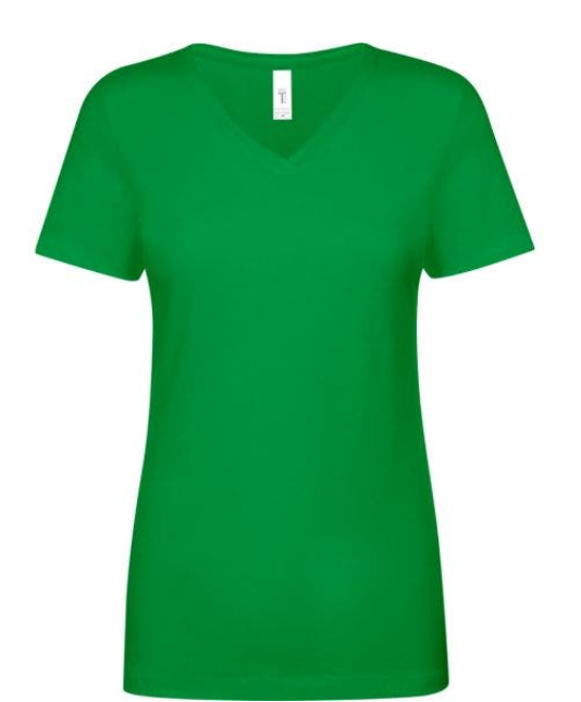 T-Shirt - Next Level Ideal V-Neck - Women's- Kelly Green