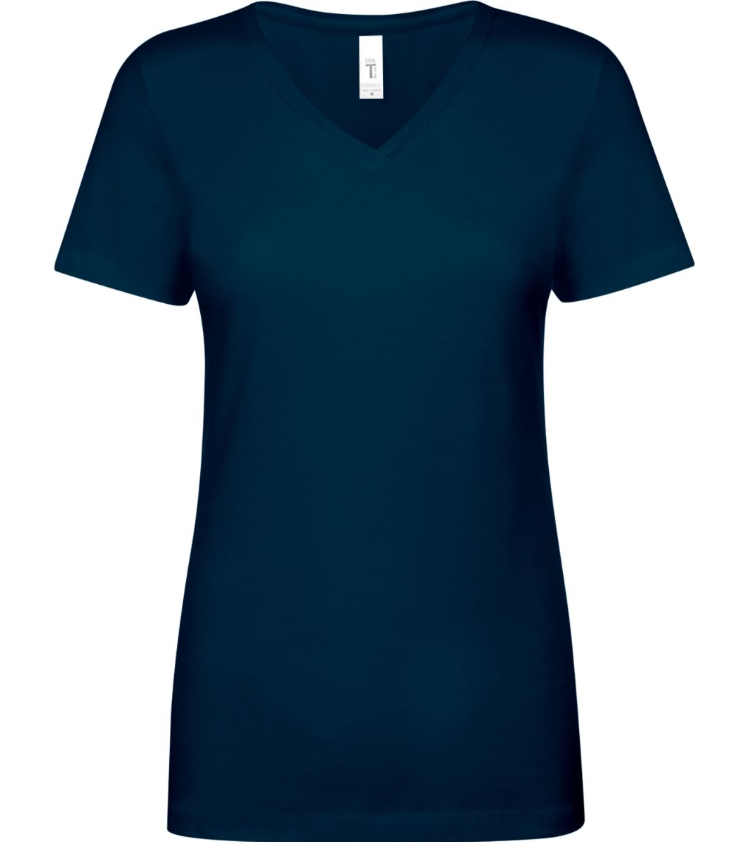 T-Shirt - Next Level Ideal V-Neck - Women's- Midnight Navy