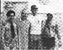 “Celebrity” swim-a-thon 1976: Dave Timpano, Den Hutchison, Fred Town and Bill Martyn