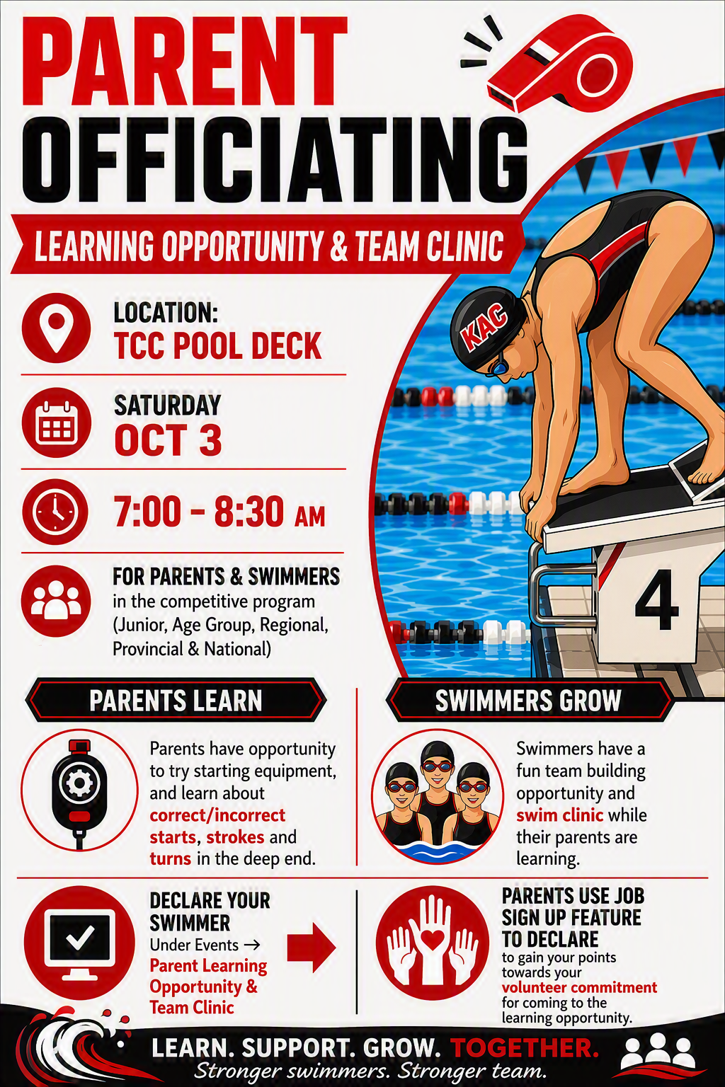 Parent Officiating Learning Opportunity & Swimmer Team Clinic image