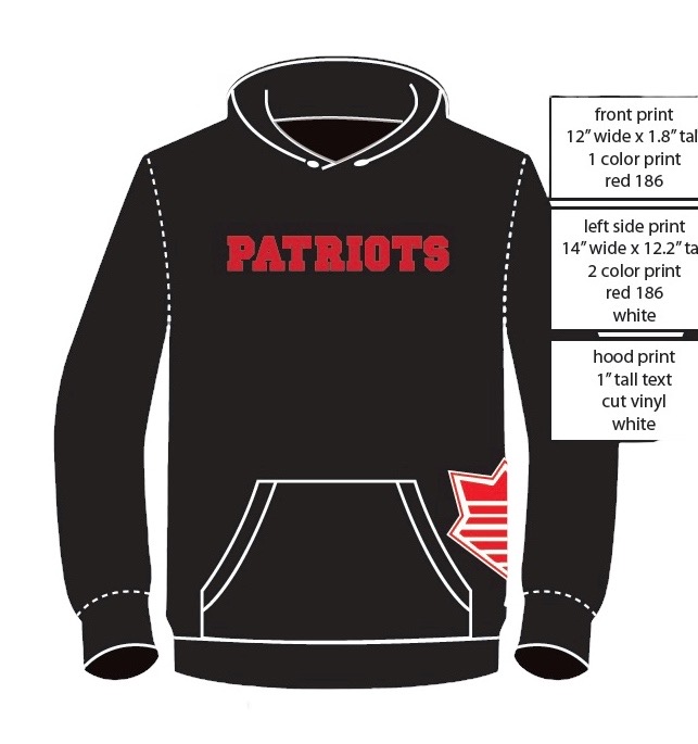 Calgary Patriots Patriots Hoodie BLACK NOT personalized