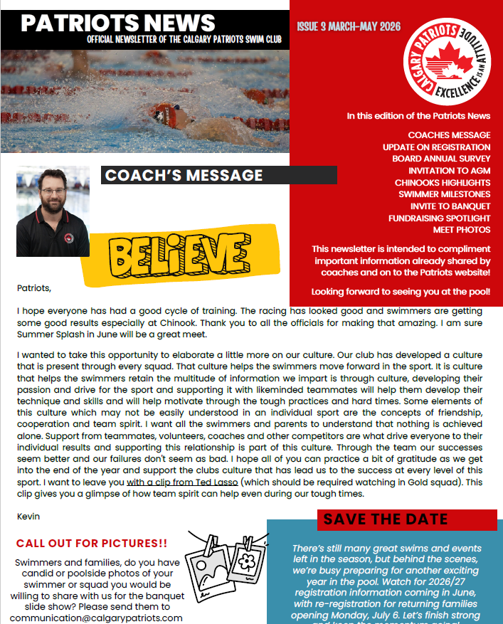Patriots Newsletter 2025–26