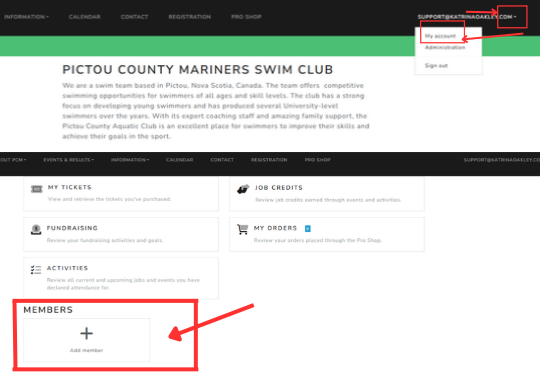 PoolQ My Account and Add Member screen