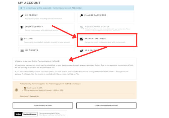 PoolQ payment method options