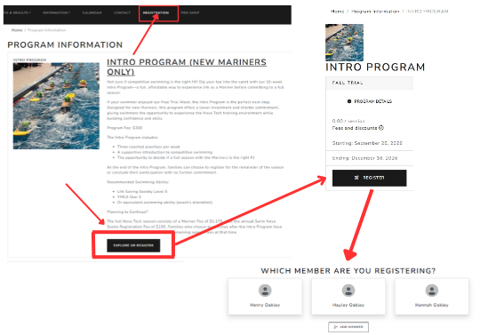 PoolQ Intro Program registration screen