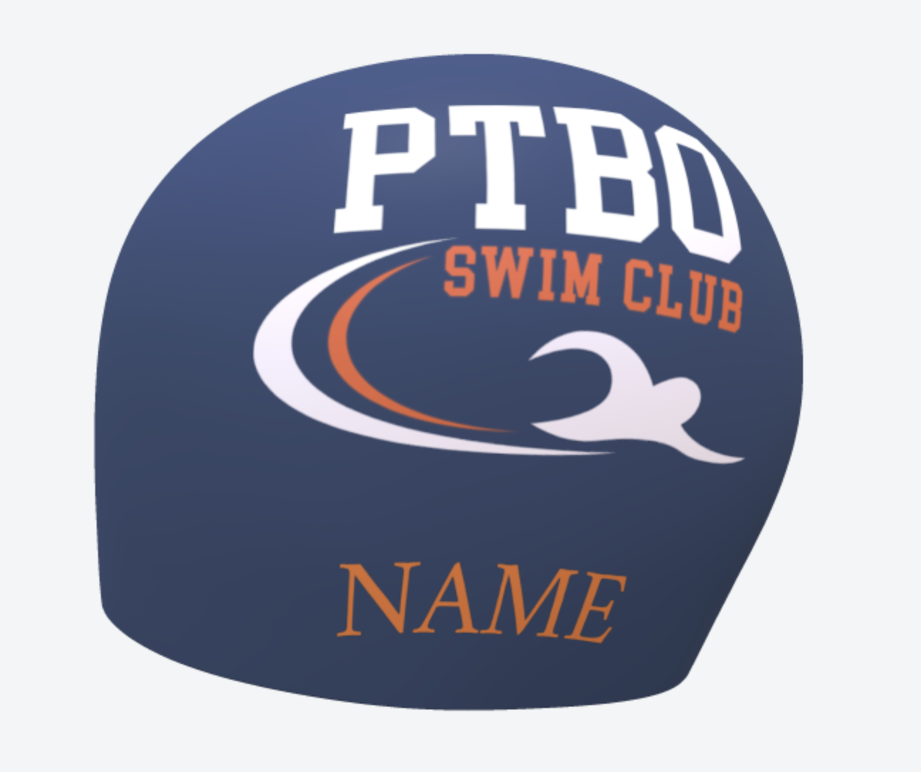 Blue Racing Dome custom name swim cap