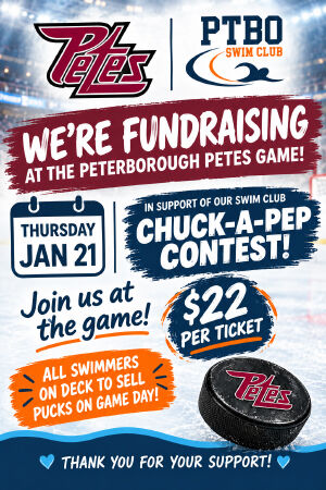 PTBO Swim club Chuck-a-Pep Night at Peterborough Pete's Game image