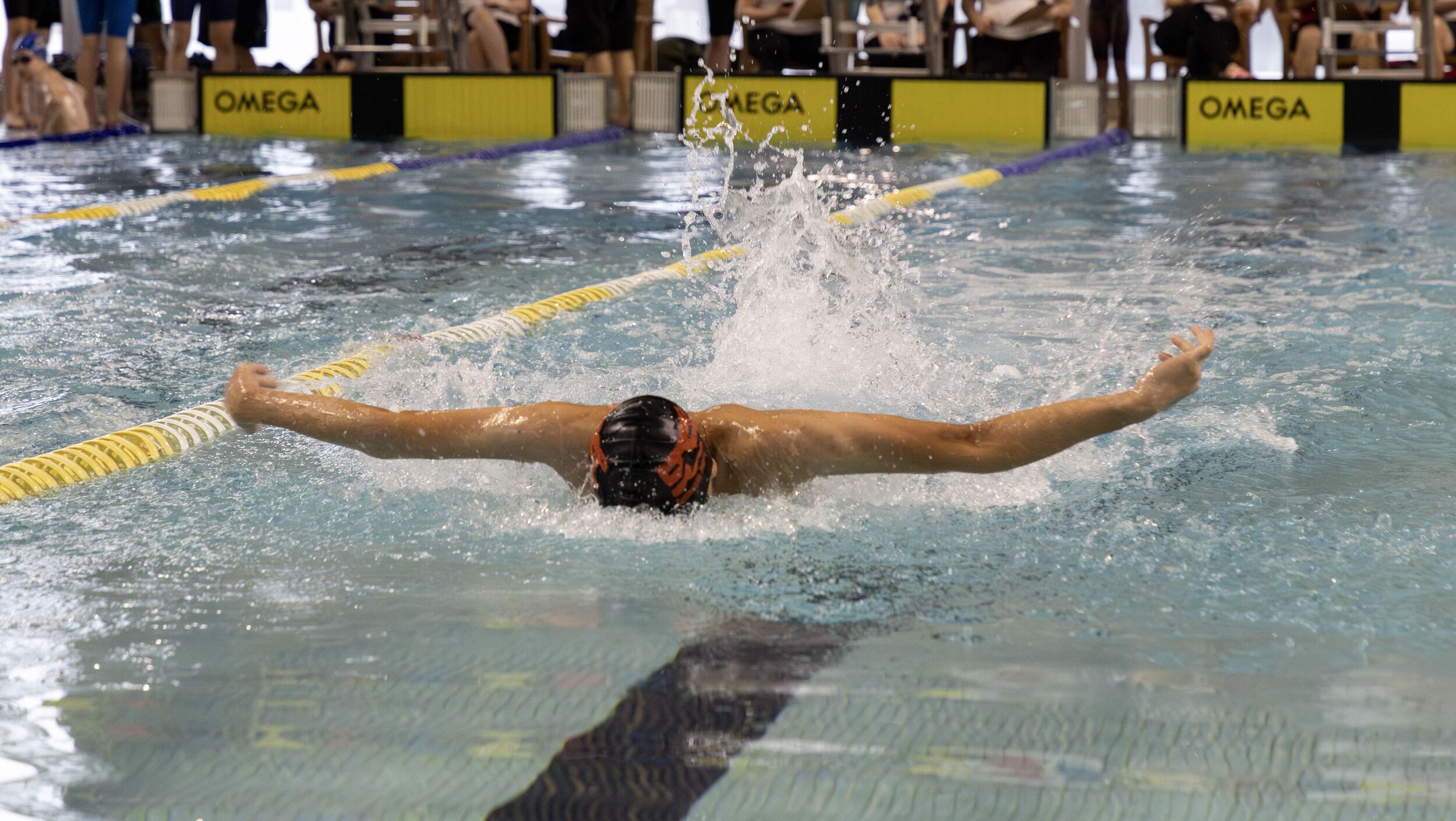 Swimmer competing in Butterfly.