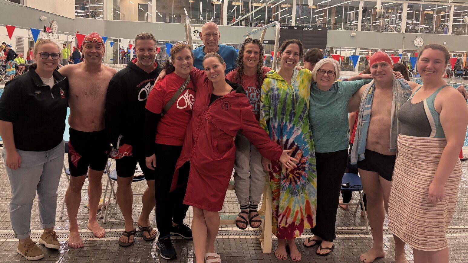 Masters swimming program participants in action